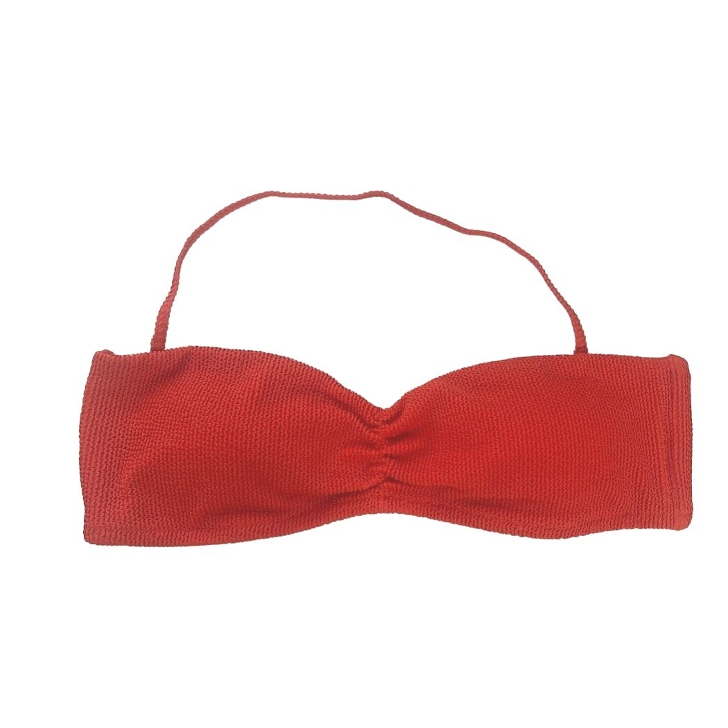 J Crew Coral Scrunchie Sweetheart Bikini Top - Size 2x Nwt